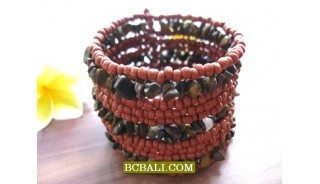 Beads Stones Cuff Bracelets Ethnic Women Fashion